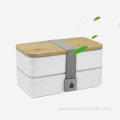 Double Layers Lunch Box With Bamboo Lid